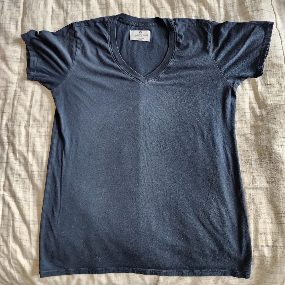 Navy Blue V-Neck T-Shirt